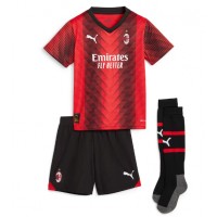 Camisa de time de futebol AC Milan Theo Hernandez #19 Replicas 1º Equipamento Infantil 2023-24 Manga Curta (+ Calças curtas)